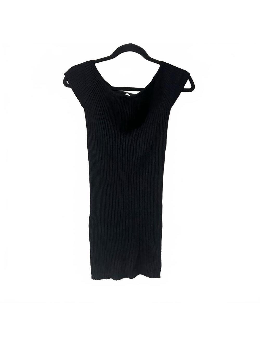 Ribbed Black Bodycon Tank Dress